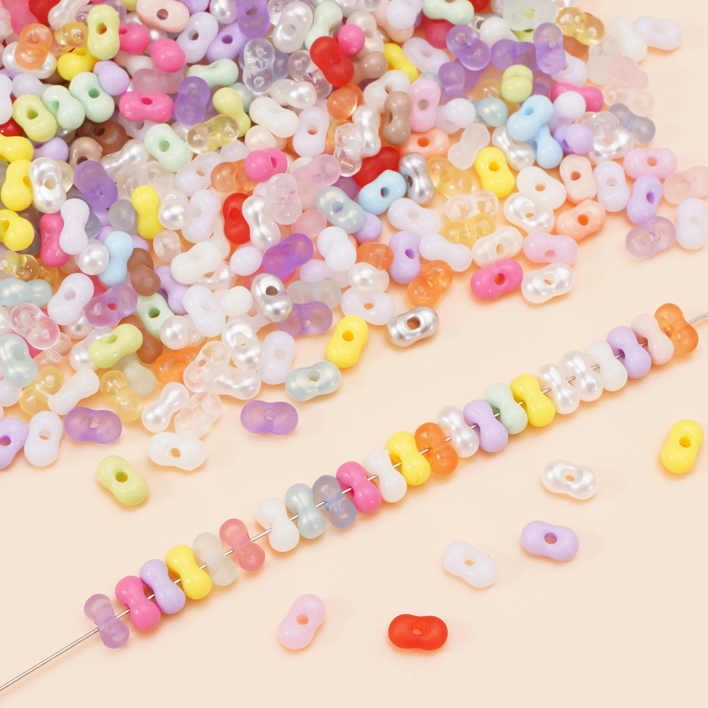 

5g/lot Acrylic Beads Solid Color Peanut Loose Beads for Handmade DIY Making Jewelry Necklace Bracelet Accessories