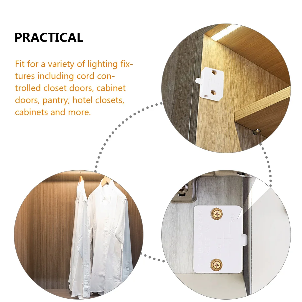 

5pcs Door Switch YH C31 White Wardrobe Light On Off Auto Wardrobe Light On Off Switch Close Closet Cabinet Pantry Lamp