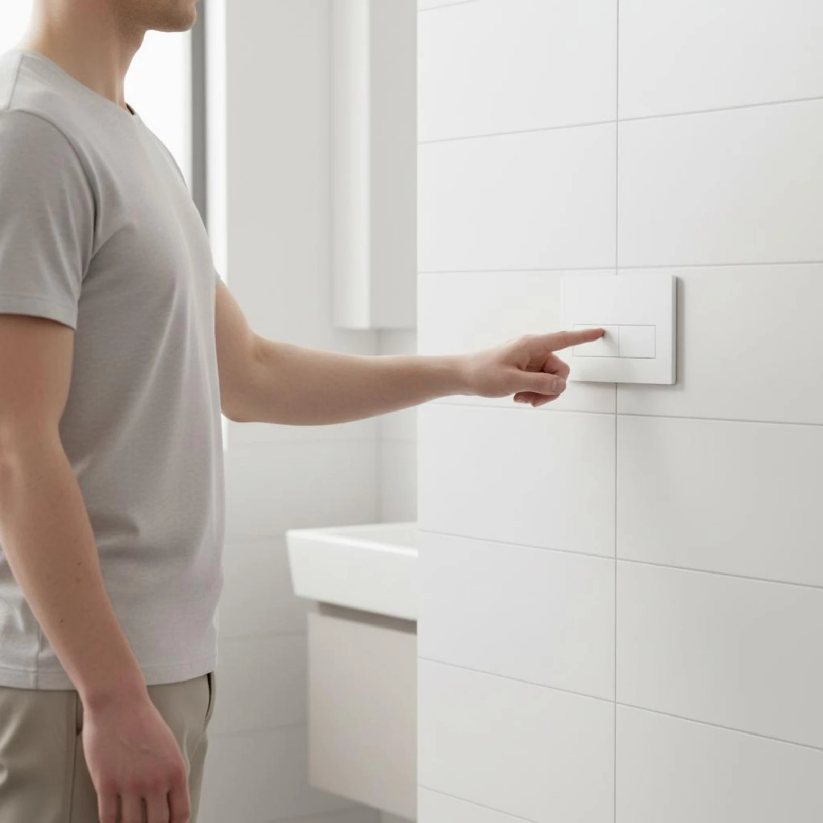 

Sigma Flush Plate Compatible Replacement Concealed Cistern Plate Wall Hung Toilet Flush Button Easy to Install Bathroom Hardware