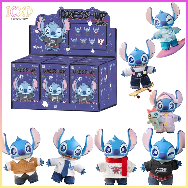 

Новая серия Stitch Dress Up Show, милая виниловая кукла, модная слепая коробка, игрушка, кукла, брелок, сумка, подвеска, детский подарок на день рождения для девочек