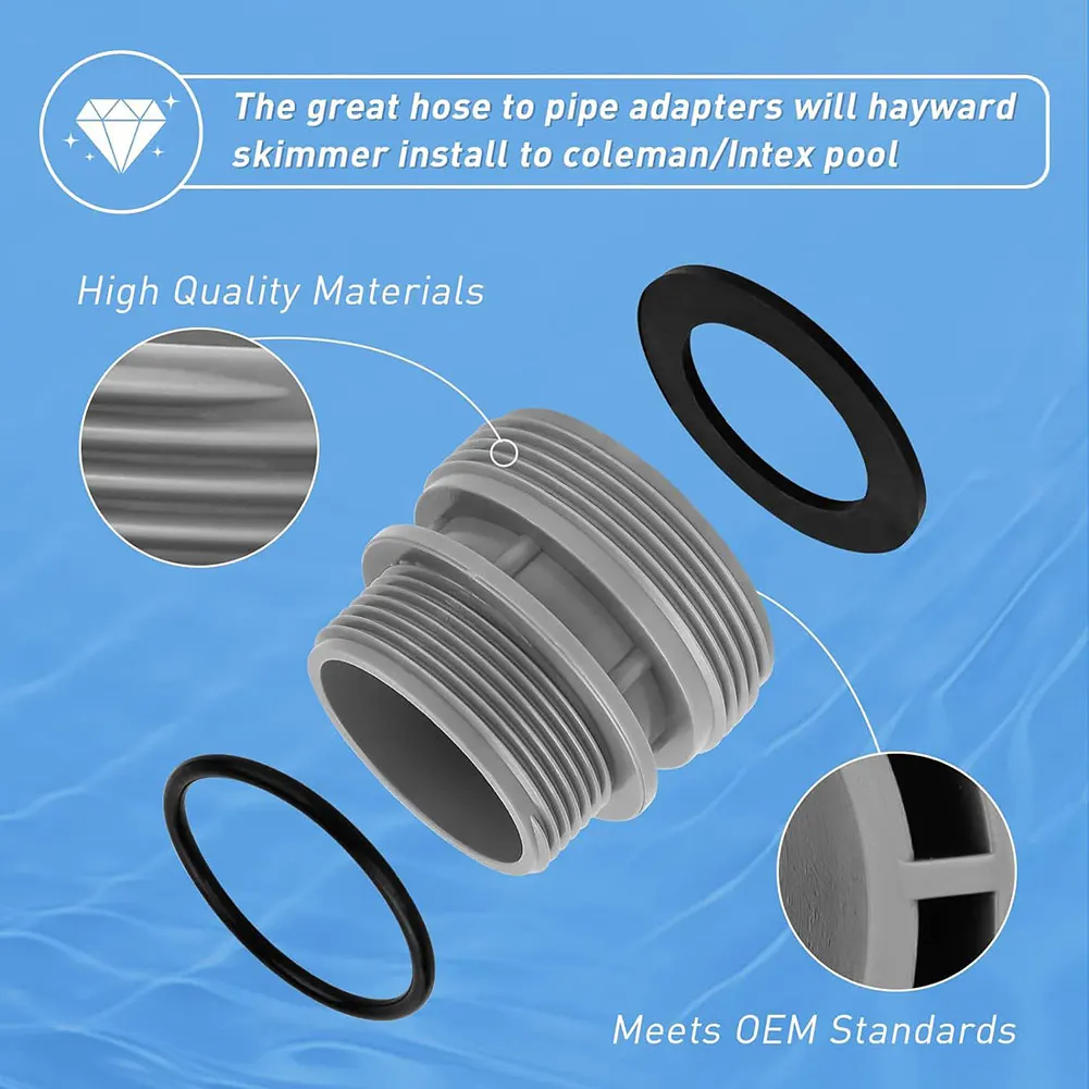 4 Pack Pool Pump Connector with Clamp Washer Pool Hose Conversion Adapters Pool Pump Adapter Hoses Conversion Replacement Parts