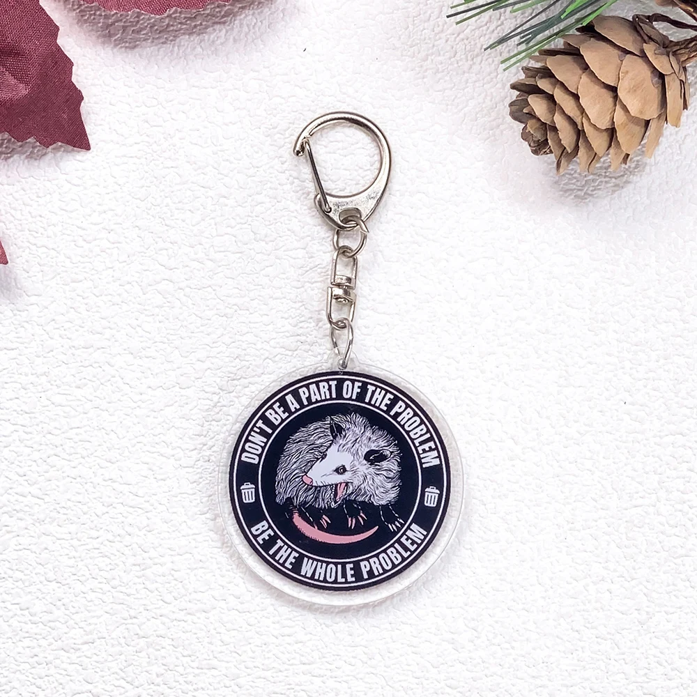 11 Stück Opossum Didelphidae Zitate Schlüsselanhänger Zubehör Acryl Niedliche Charms Anhänger für Tasche Lustiger Schlüsselhalter Rucksack Dekoration – Detail 6