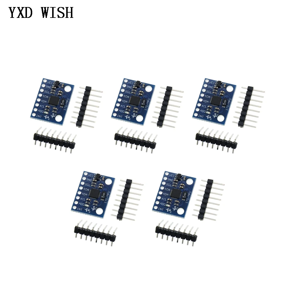 مستشعر جيروسكوب تناظري 3 محاور ، مستشعر جيروسكوب ، جيروسكوب تسارع 3 محاور ، بروتوكول اتصالات IIC 3-5 فولت ، 5