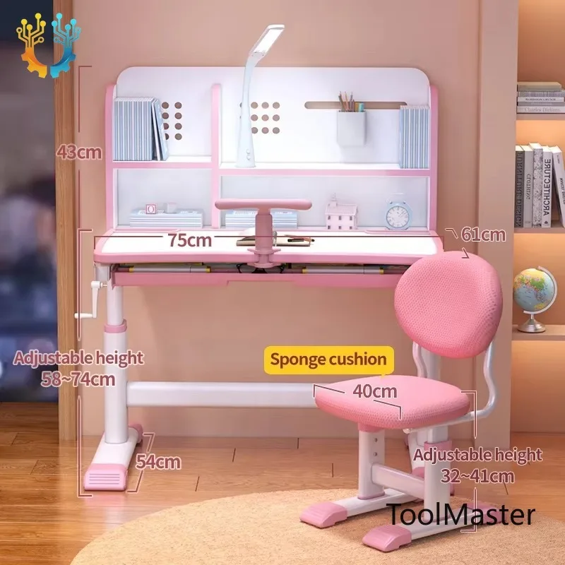 

2026[Hot Sale] Ergonomic Kids Smart Reading Table With Bookshelf Home Furniture Height Adjustable Children Study Desk And Chair
