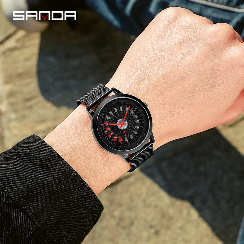 メンズスポーツ腕時計,クールウォッチp1060,ホイールリム,ハブ,ファッショナブル,クォーツ