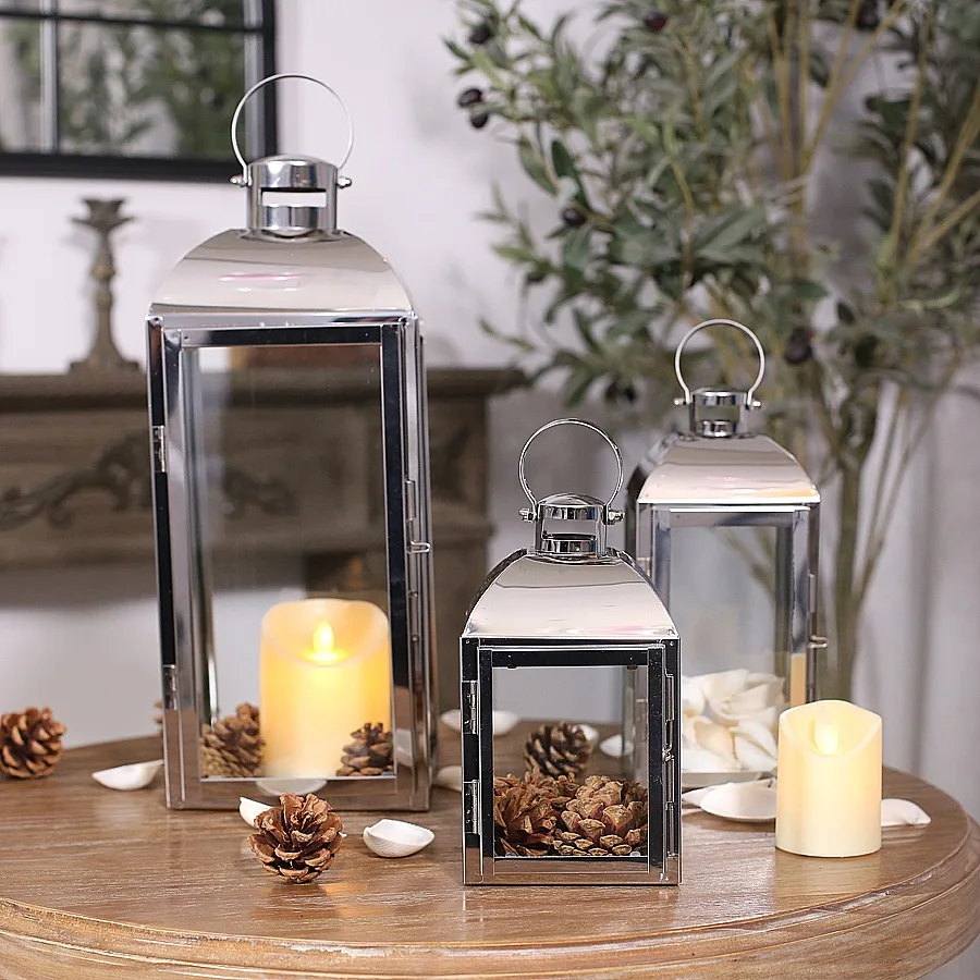 

Candle Stand,Wind Lamp, Candlestick,Wedding Centerpieces indproof Stainless Steel Candle Holder,Lantern,Hurricane Candleholder