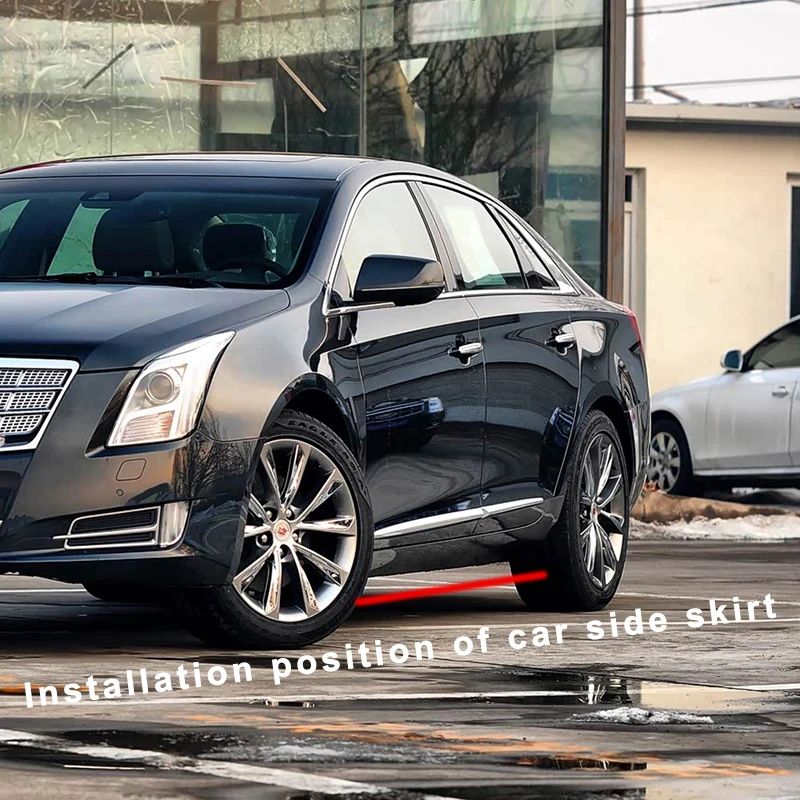 

Car New Adjustable Side Skirt Extension Body Apron Lip Splitters Winglet Lateral Shovel Carbon Fiber For Cadillac XTS 2013-2017
