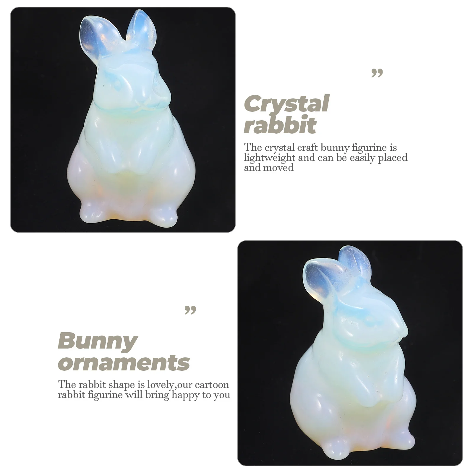 

Хрустальный каменный кролик, маленький очаровательный орнамент в виде кролика, легкий декоративный хрустальный кролик, миниатюрный реалистичный кролик, ремесло