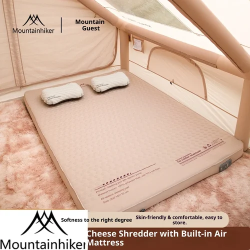 Imagen 2 del producto MOUNTAINHIKER Almohadilla de esponja gruesa de 1500mAh, inflado y desinflado con bomba de aire integrada, colchón autoinflable para interiores y exteriores