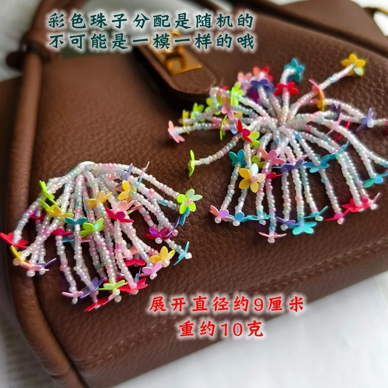 Shoe Charms Colorful Seed Beads Sequins Handmade Summer Clog Decor Crystal Sparkly Premium Lightweight Durable DIY