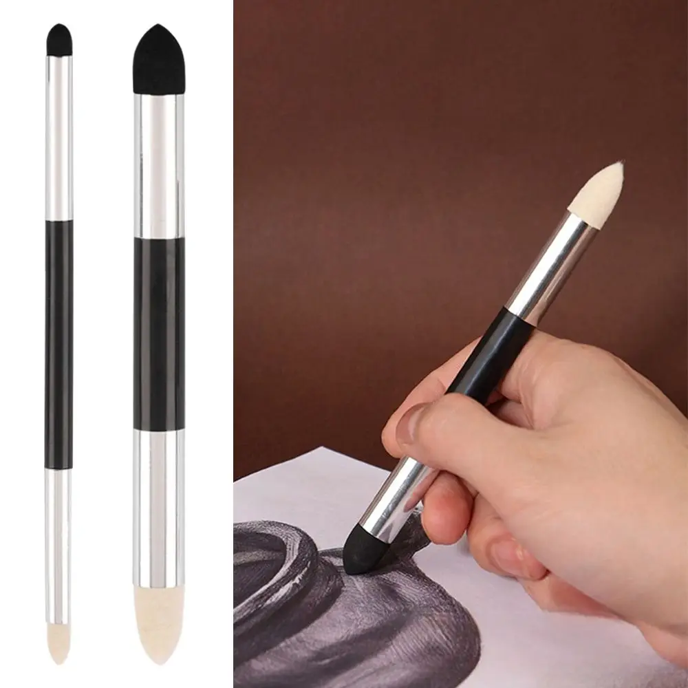 

2PCS/Set Reusable Sketch Rubbing Brush Washable Surface Detail Processing Rendering Blending Sponge Pen Double Head
