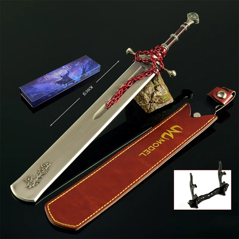 30cm Marais Executioner's Sword with Gifts Box Ring ER Game Peripheral Knife Toy Sword All Metal Figure Ornament Gift Collection