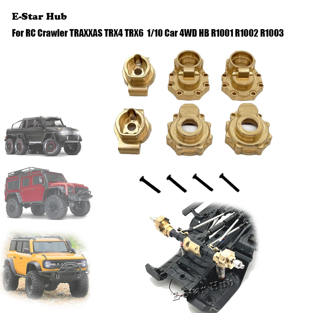 Brass Rear Axle Cup for RC Crawler TRAXXAS TRX4 TRX6  1/10 Car 4WD HB R1001 R1002 R1003 Metal Upgrade Parts