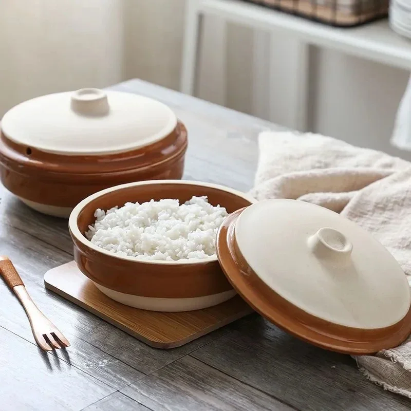 5 6 7 8 10 Inch Ceramic Steamer Old-fashioned Clay Steaming Steaming Dish Steaming Egg Bowl for Microwave