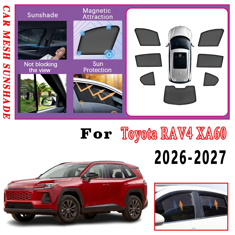 Auto Window Sunshades For Toyota RAV4 2026 Accessories XA60 2027 Anti-dirty Sun Visors Car Covers Coverage Sunscreen Sunshade