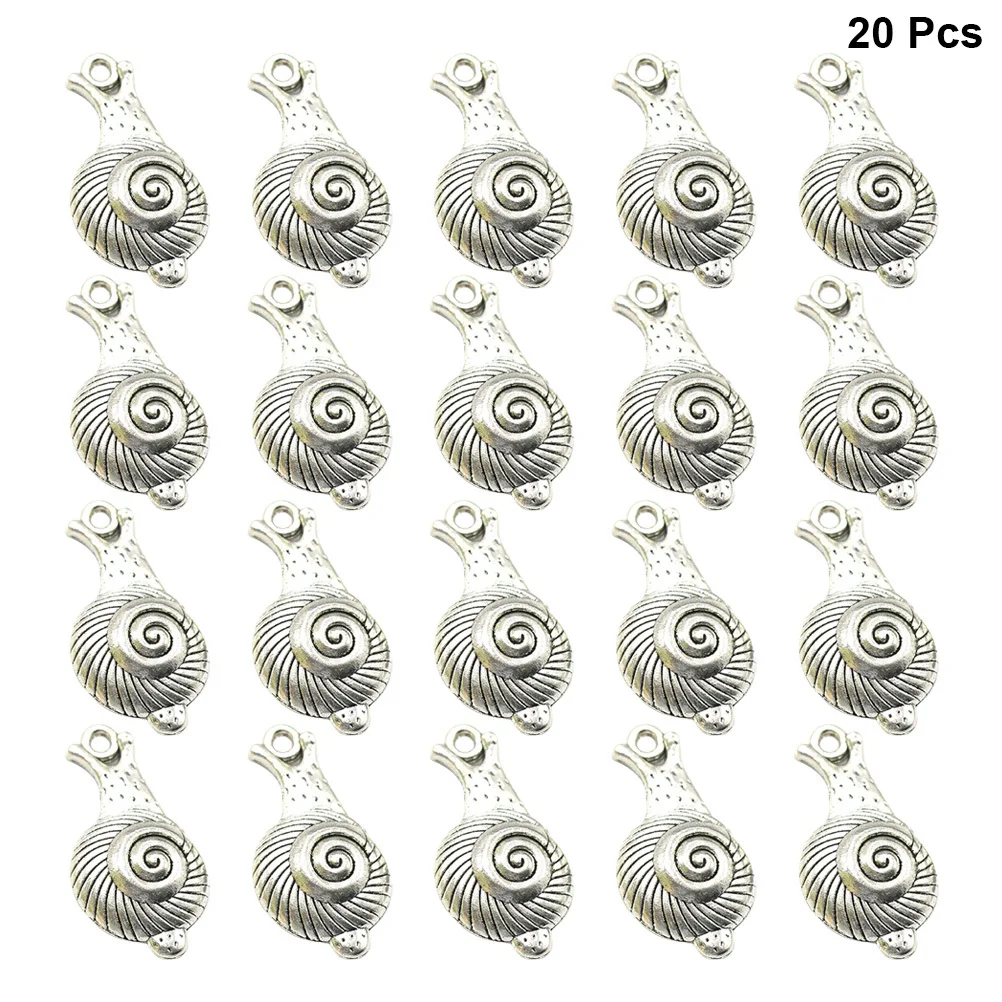 

20pcs Snail Shape Alloy Pendant Charms For Jewelry Making Diy Craft Necklace Bracelet Keychain Dangle Sweater Chain Anklet Decor