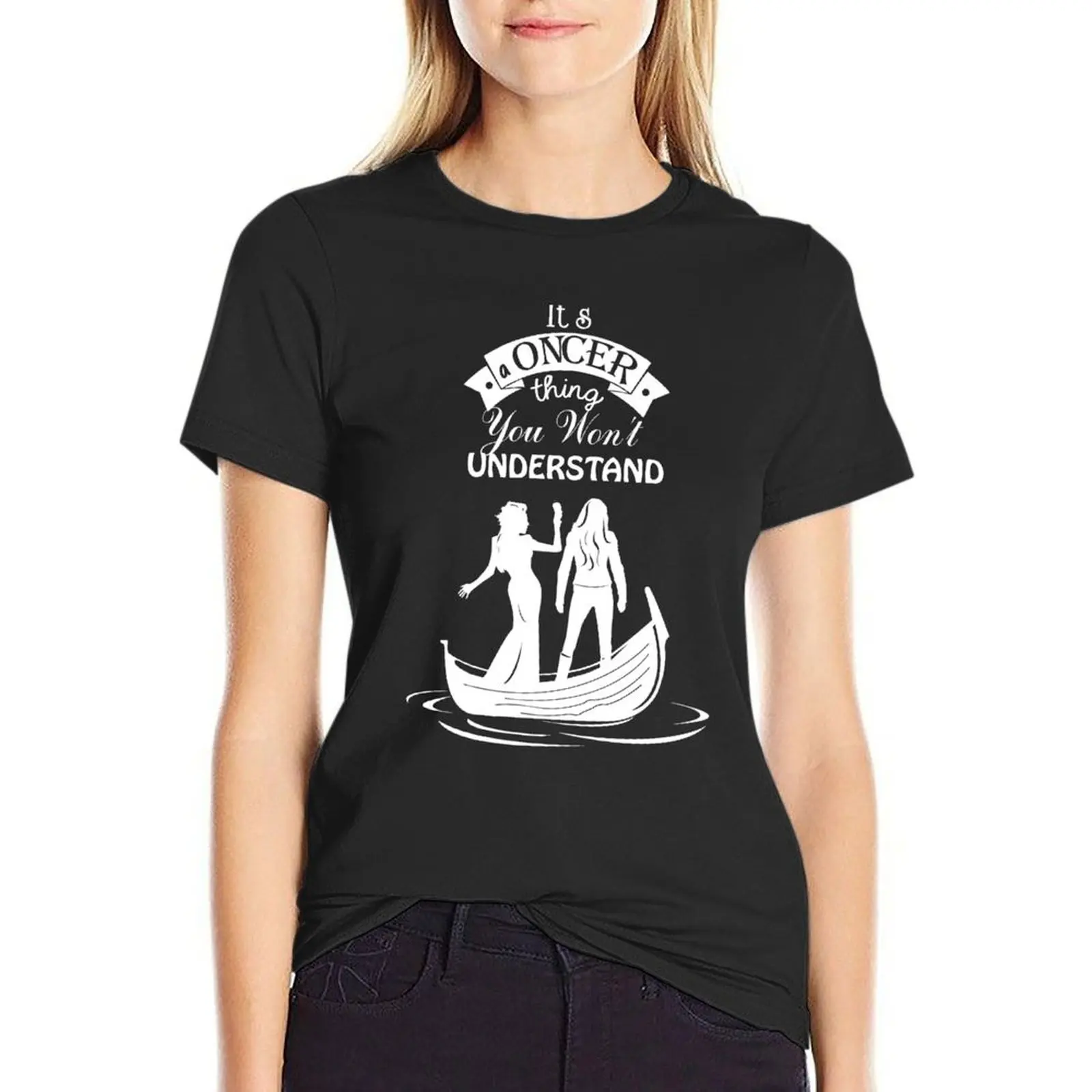 Swan Queen (b/w). Oncer Thing! T-Shirt tees plus size tops Female clothing black t-shirts for Women