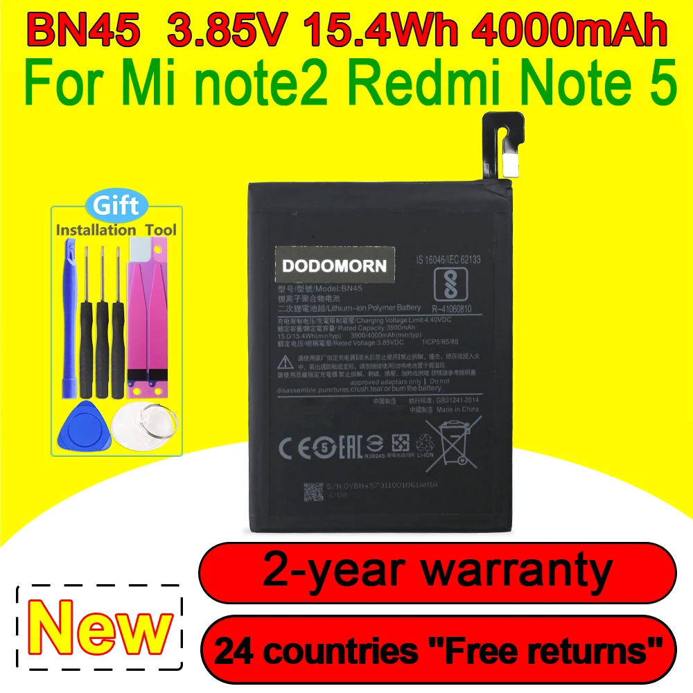 100% New 3900mAh BN45 High Quality Battery For Xiaomi Redmi Note 5 Note5 Smartphone/Smart Mobile Phone In Stock With Free Tools