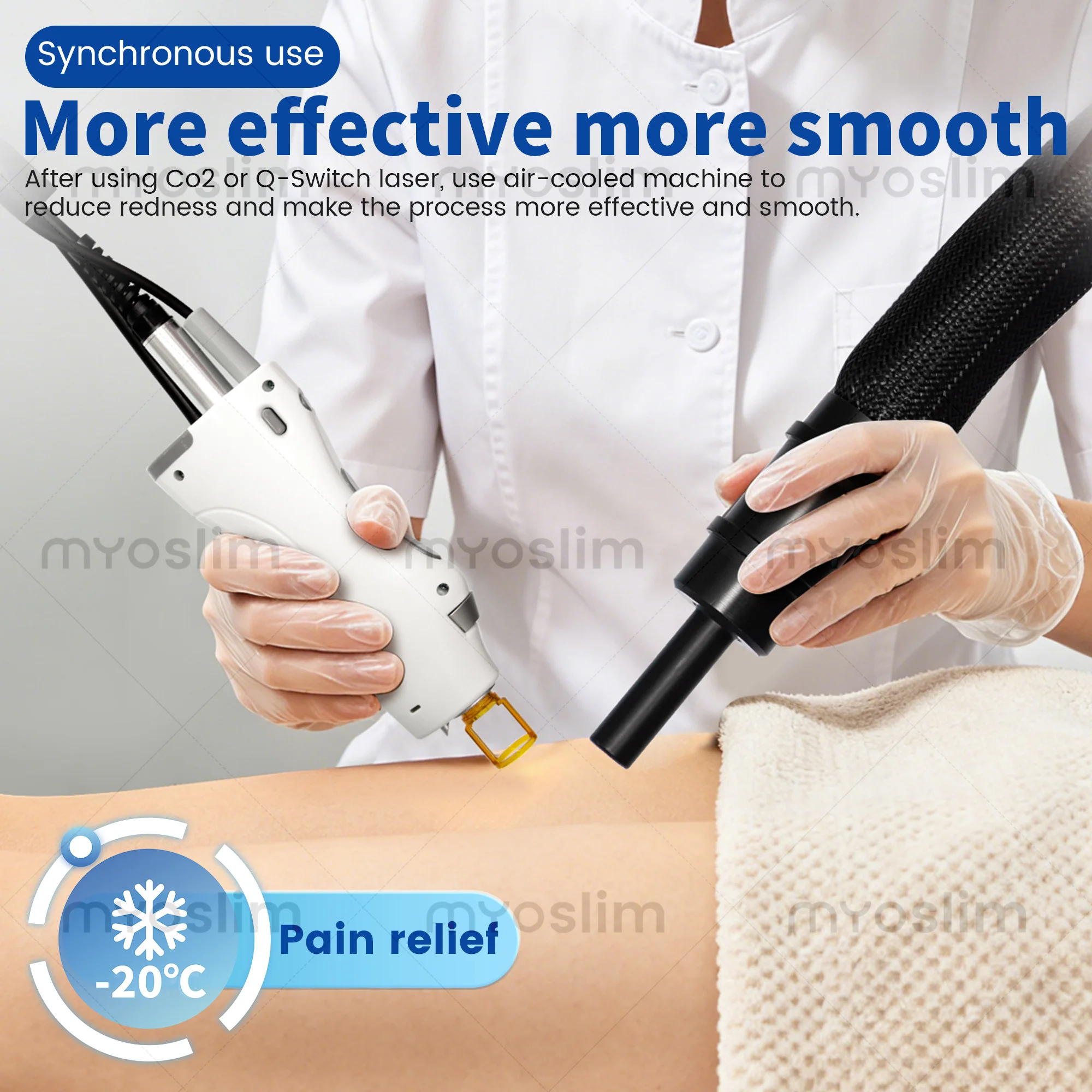 Professional Skin Air Cooler System, Cold Air Auxiliary Machine for Laser Tattoo Removal IPL 808 Hair Removal Pain Relief