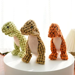 Fun Pet Toy Dinosaur Shape Corduroy Chew Toy Dogs Puppy Squeaker Squeaky Plush Molar Dog Toy Pet Training Dog Accessories