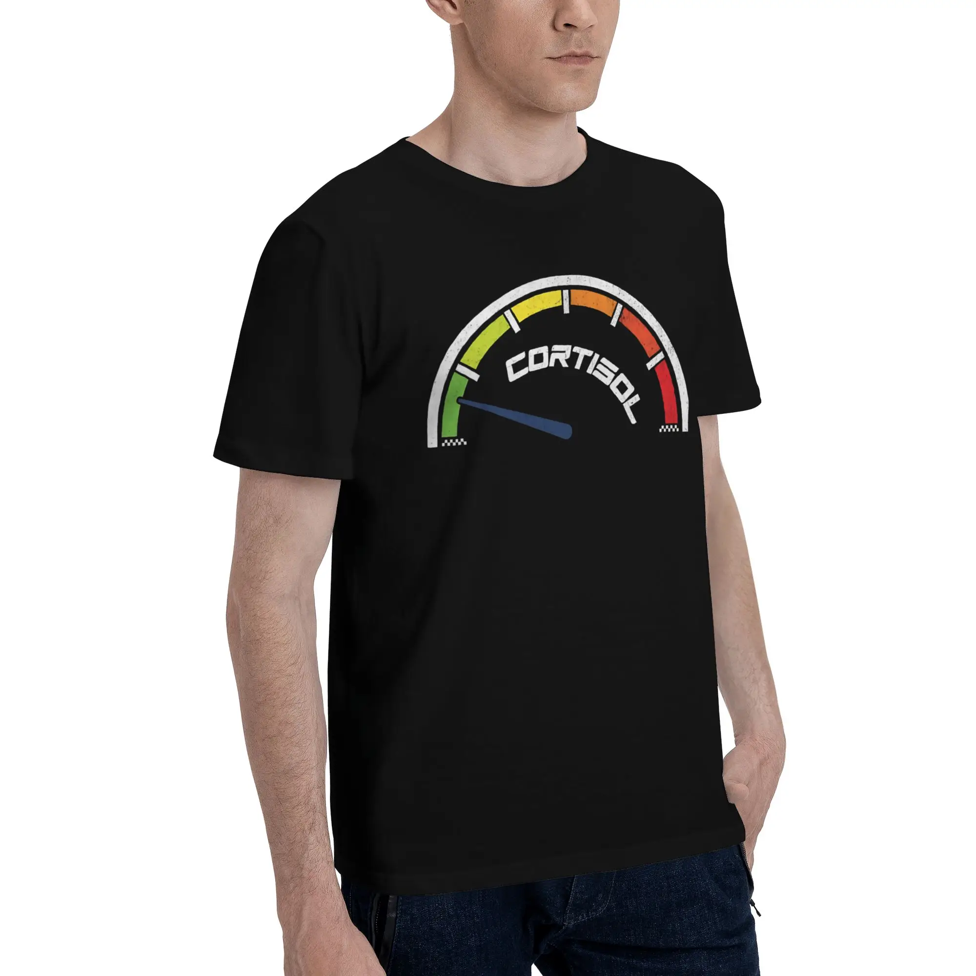 Low Cortisol Levels Meme Funny 100% Cotton T-Shirt  Tees Tops For Men