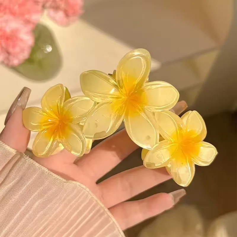 1/2 قطعة مشبك على شكل زهرة القرش على شكل زهرة القرش على شكل بيضة حلوة مشبك أنيق على شكل ذيل حصان للحفلات مشبك شعر عصري