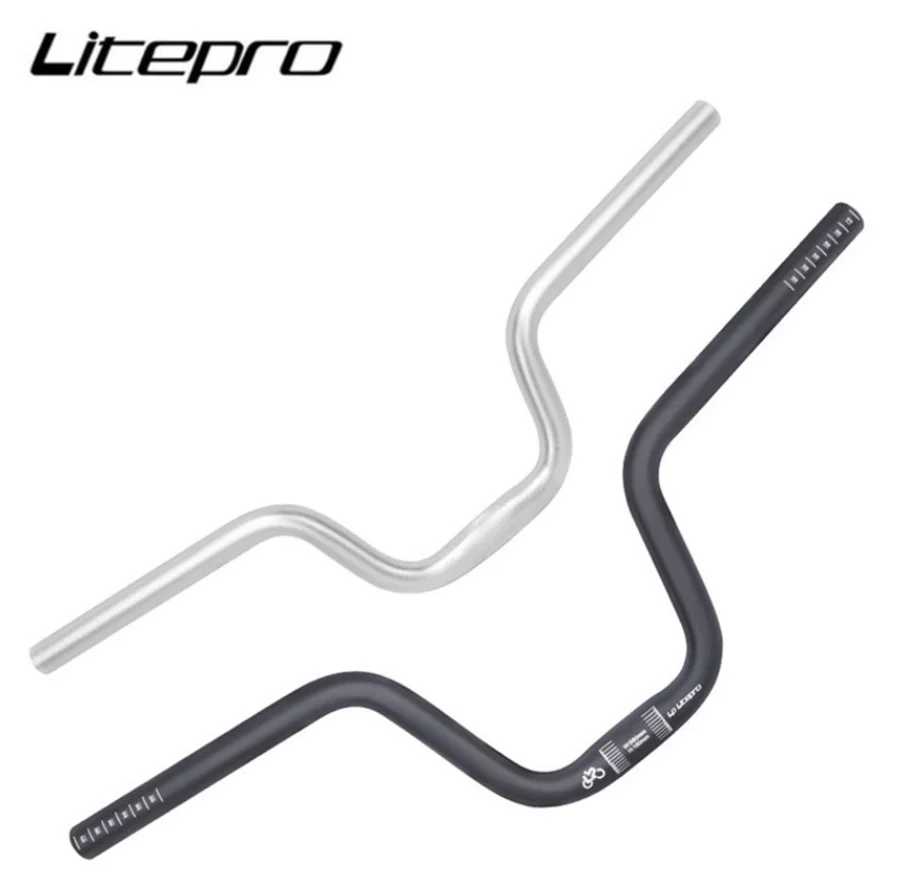 Litepro 25.4x580mm Aluminum Alloy U-shaped Swallow Handlebar For Brompton Folding Bike Bend Handle Bar Lift 120 160mm