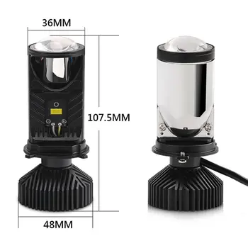 HYNBYZJ 9005 Mini LED projektorová čočka Canbus H4 H11 9006 Auto světlomet Turbo lampa Automobilový projektor 6000K LED světla pro auto 8 nejlepší prodej Mini projektor LED H4 Y6 - №4