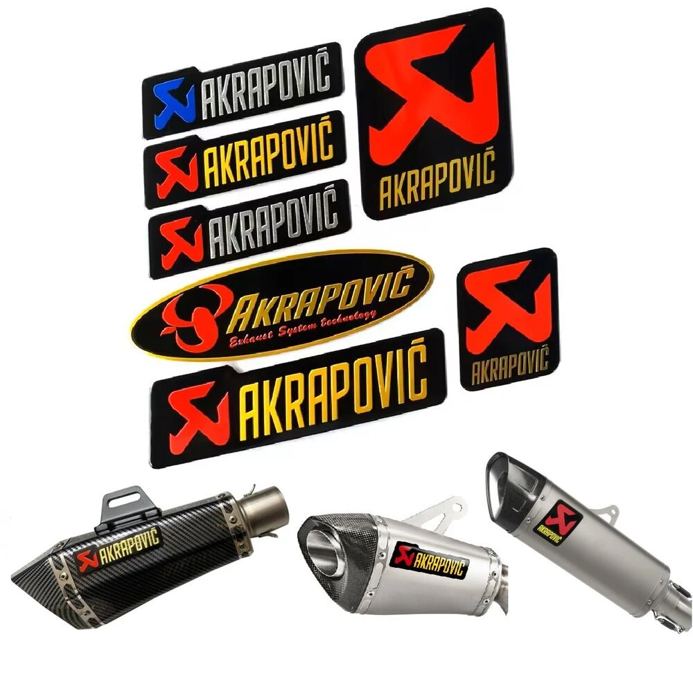 Motorcycle Exhaust Pipe Stickers Moto  Aluminium Label Decal Waterproof Heat Resistant for Honda Yamaha Akrapovic Decals Racer