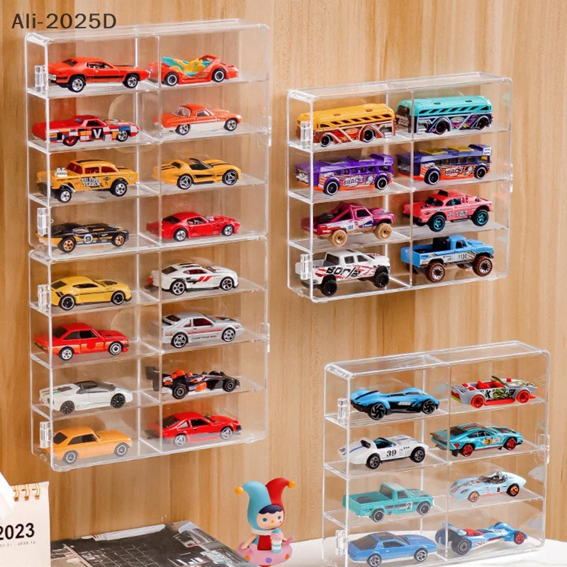 

1:64 Acrylic Car Display Box For Car Model Toy Cabinet Rack Dustproof Car Non Punching Adhesive Wall Transparent Display Box