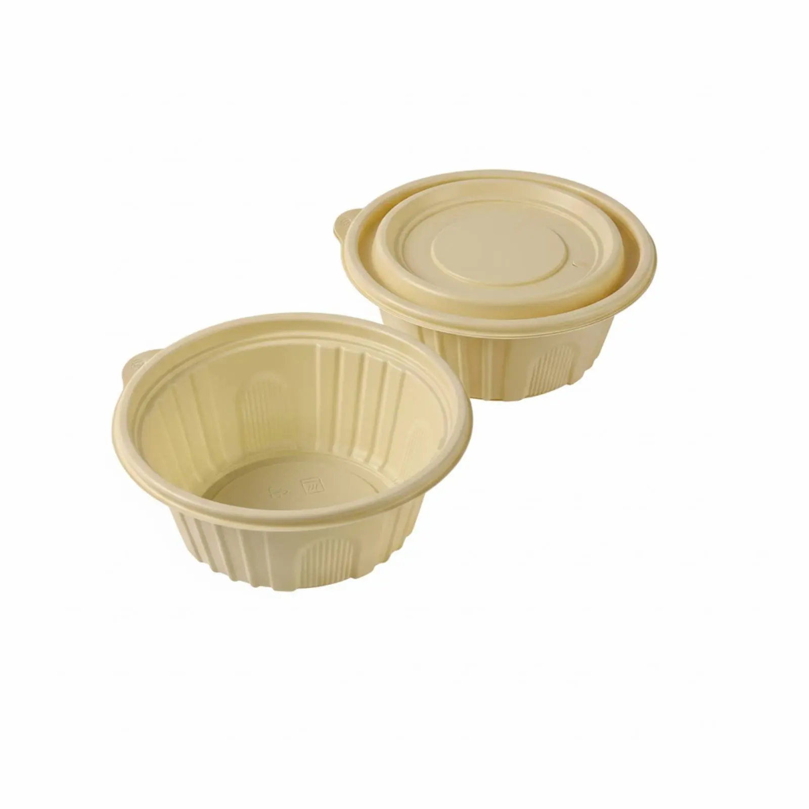 

Biodegradable Cornstarch Round Takeout Container, Food Bowl, Leak-Resistant, Microwave Safe, For Soup and Pasta Separation