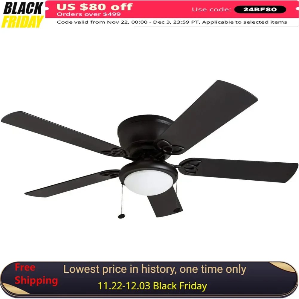 Ceiling Fans with Lights, 3 Speed - Reversible Motor, 5 Dual Finish, Control with The 2 Pull Chains, Ceiling Fans