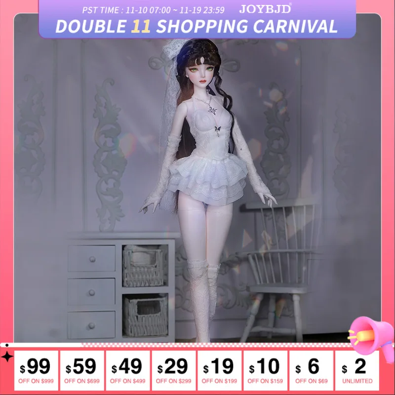 

Fantasy Angel 1/3 Camille Fullset C Elegant Confident Lady in White Lace Wedding Dress Resin Toy