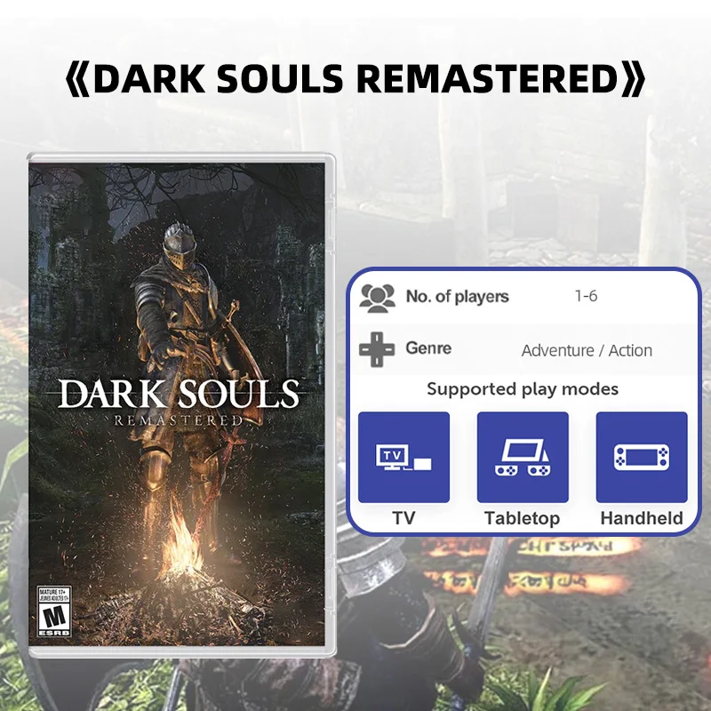 ARTSWIFT Store Dark Souls Remastered Original Cartridge Physical Card Multi-Language for NS