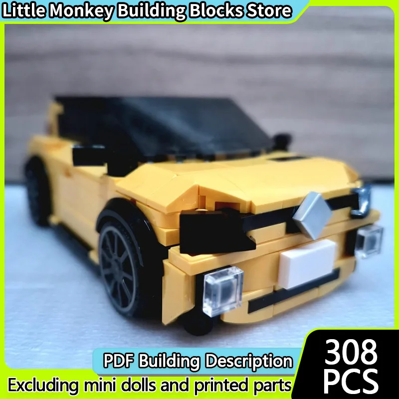 Speed Racing Car Model MOC Building Bricks Pure Electric Compact Car Modular Technology Children Holiday Gifts Assemble Toy Suit