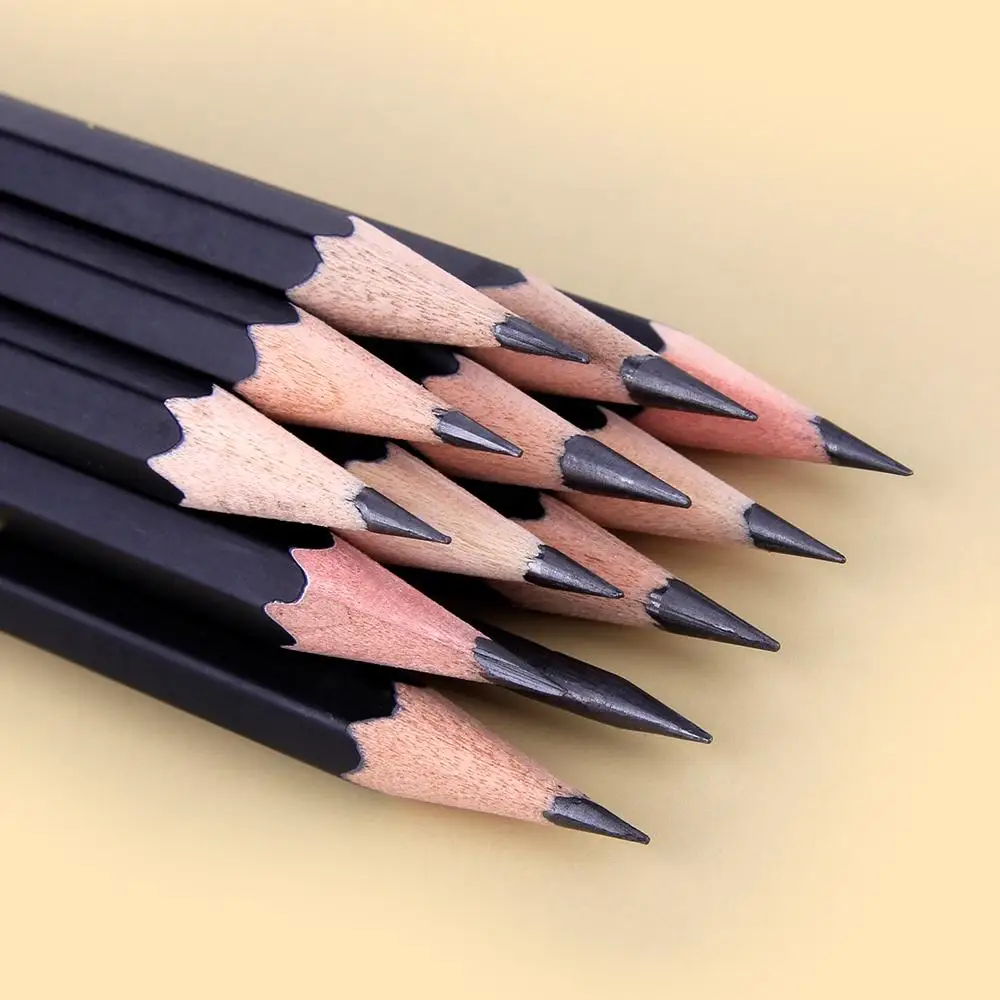 Набор черных карандашей для рисования, 12 шт.