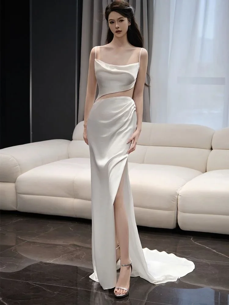 New No. 43 banquet evening dress 2024 new light wedding dress engagement dress wedding toast dress dress