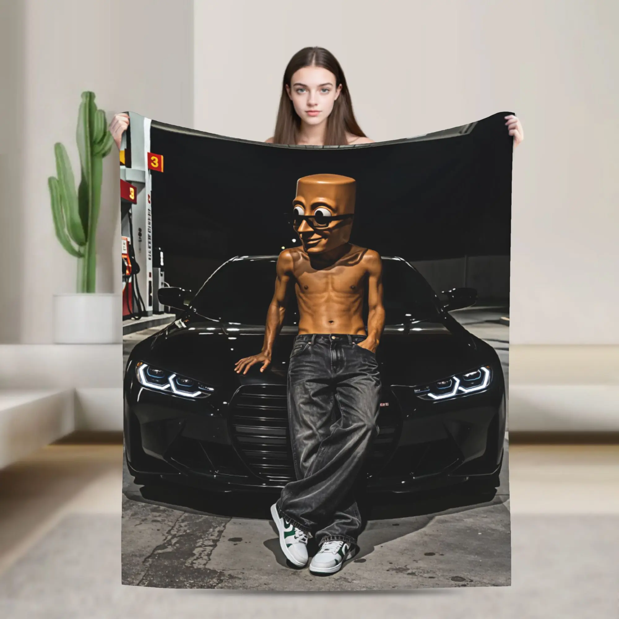 Tung Gas Station Ride Bedding Throws Comfortable Aesthetic Blanket  For Outdoor Travel Flannel Bedspread Bed Cover