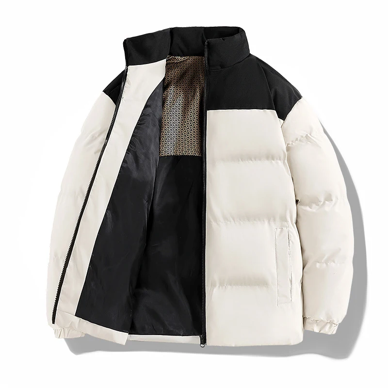 Winter Mens Warm Padded Jackets Fashion Men Stand Collar Cotton Down Parkas Outdoor Men Thermal Windbreaker Coats Clothing 5XL