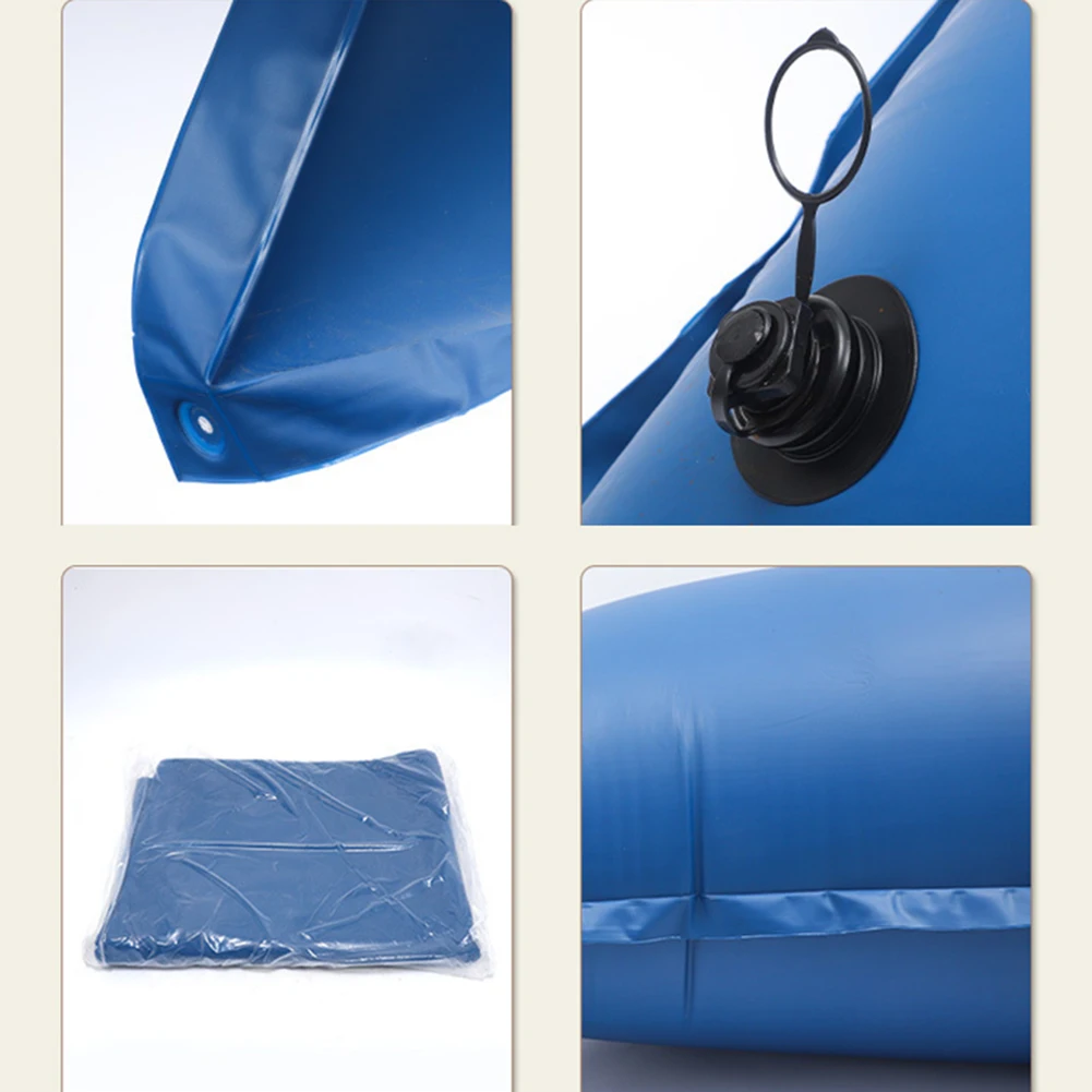 

Swimming pool inflatable pillow for leaf protection floats on water keeps pool clean and is easy to store and carry