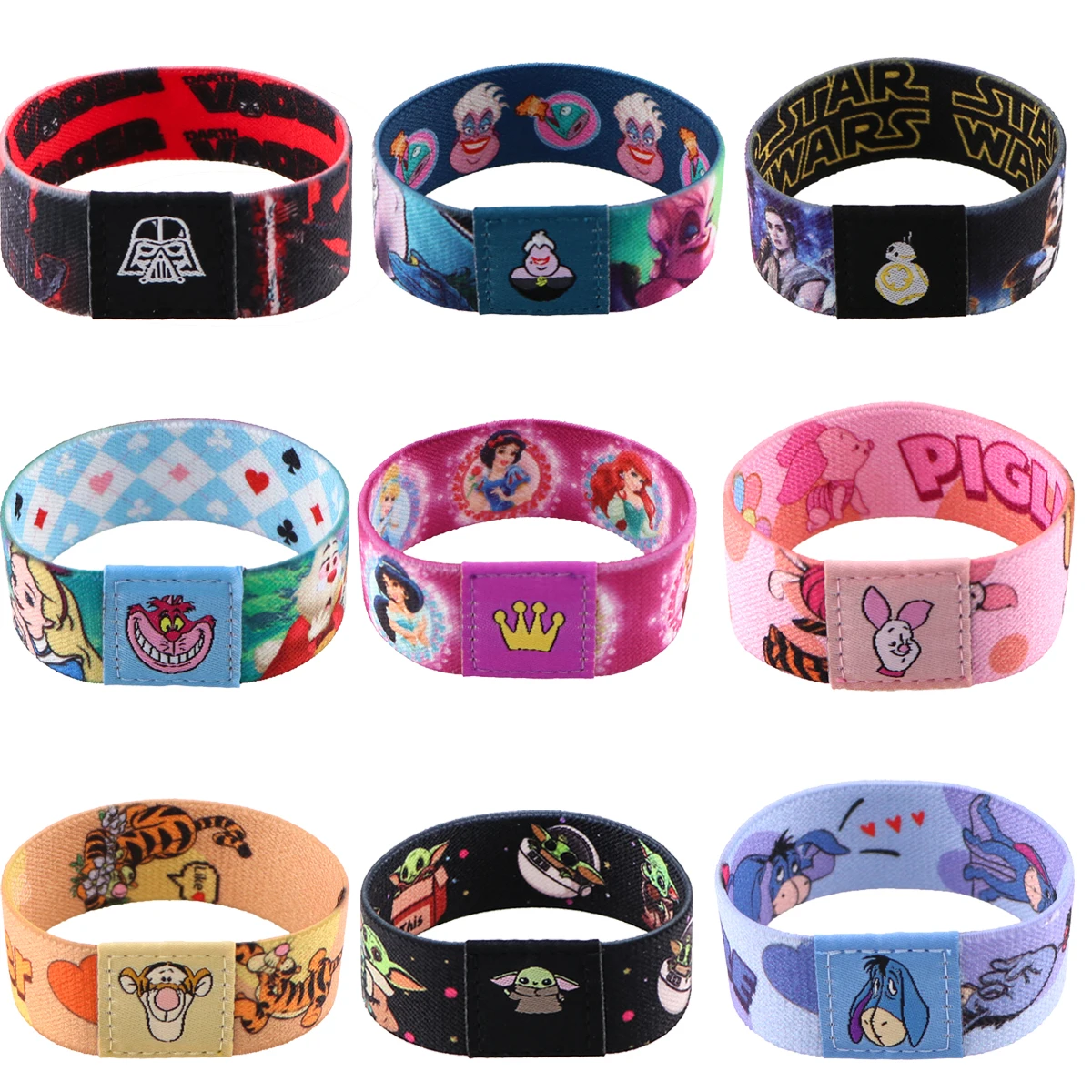 Cute Classic Cartoon Wristband Bracelet Polyester Movie Bracelet Flexible Wrist Band Cuff Bracelet Sport Casual Bangle Gifts