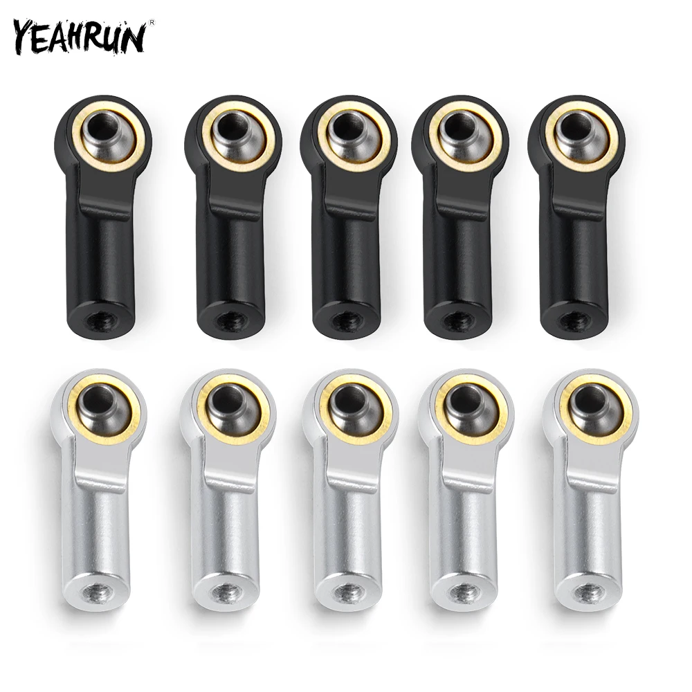 

YEAHRUN 1/5/10/20Pcs M3 Ball Head Curved Rod End Link Tie Balls Joint CW Thread for Axial SCX10 D90 D110 1/10 RC Crawler Car