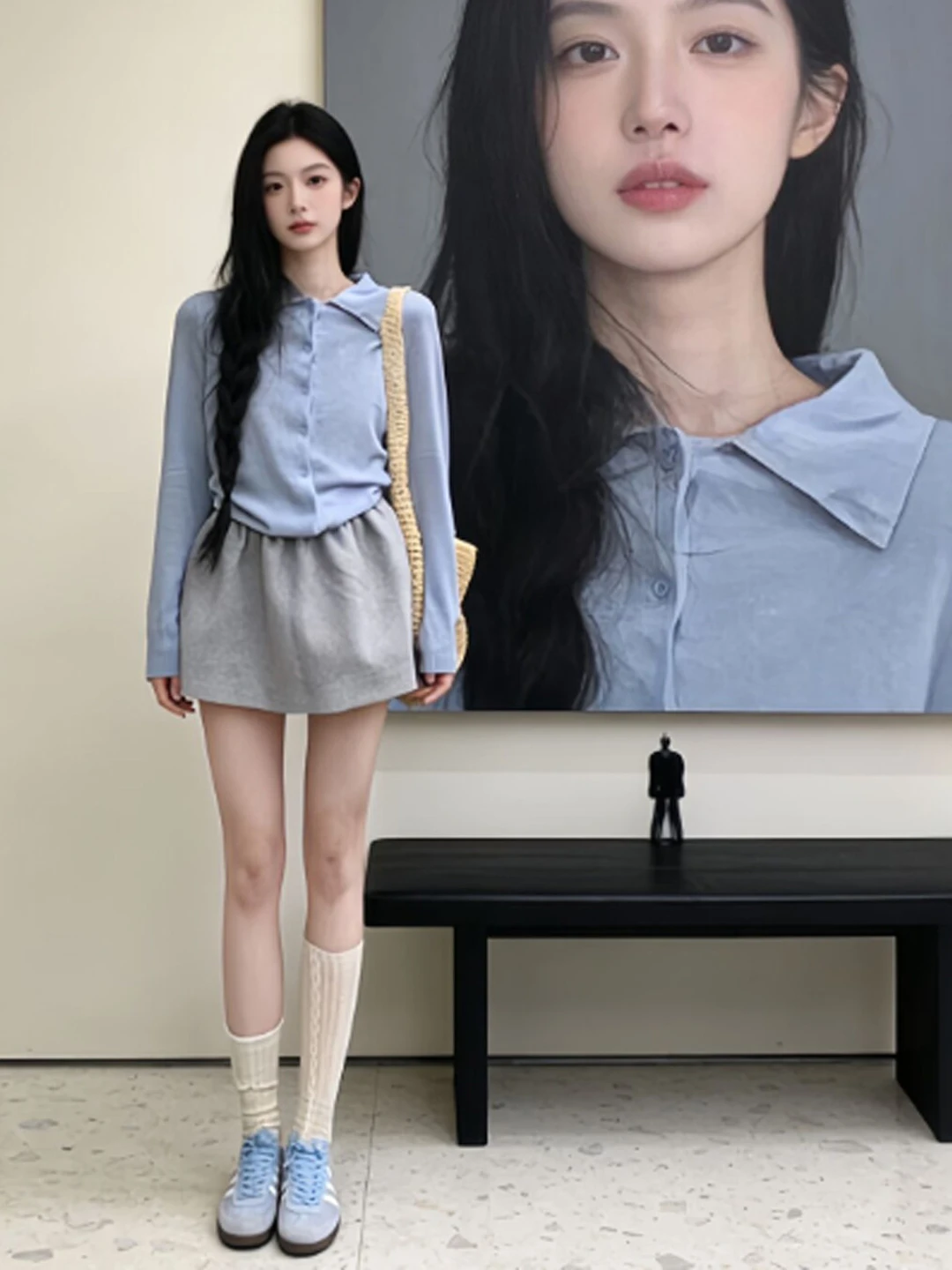

Gentle Wind Unique Super Beautiful Two-Piece Set Half Skirt Spring 2026 Trending Women's Fashion Set Comfortable Long Sleeve