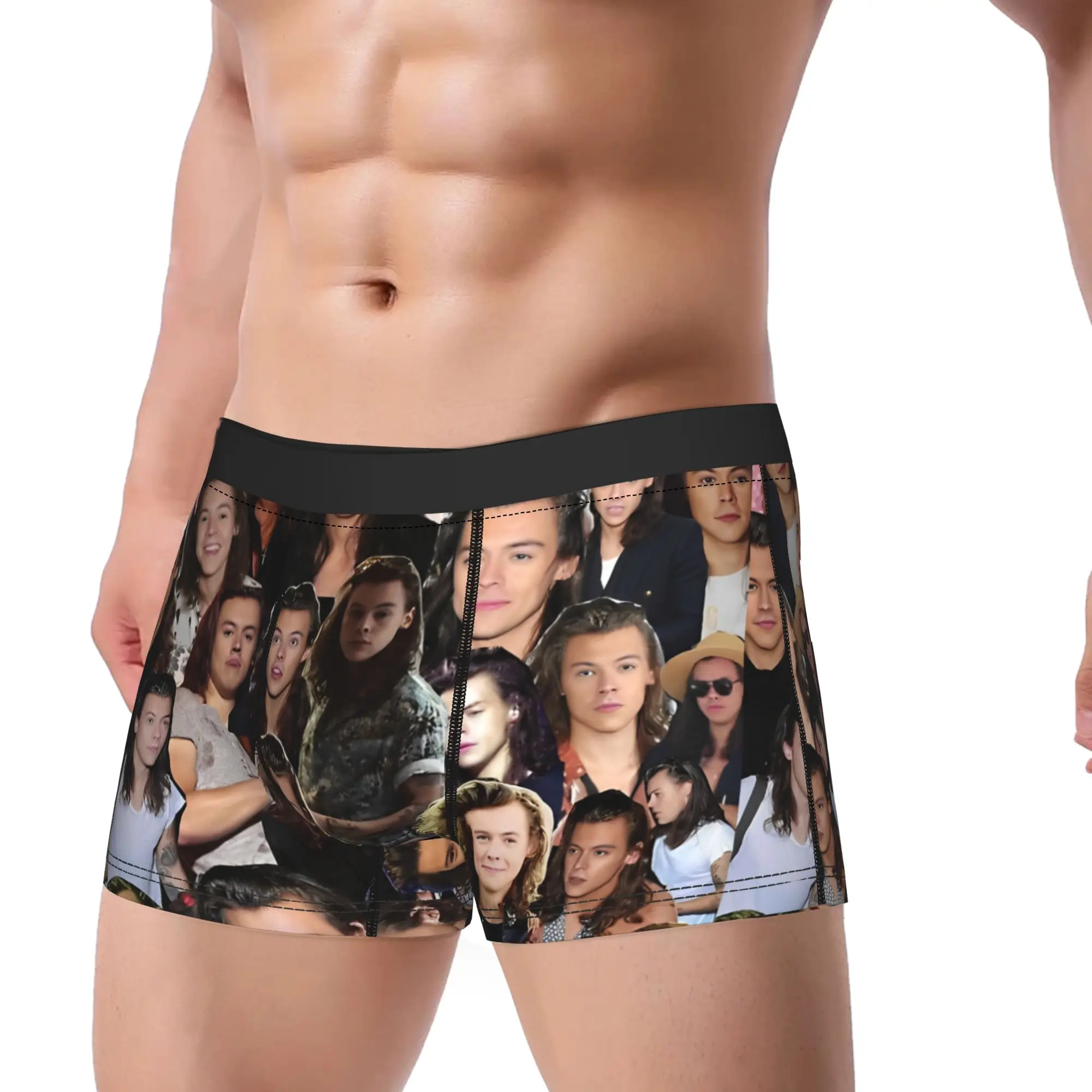 

H-Harrys S-Styles Underwear Men Panties Printing Elastic Boxer Shorts High Quality Boxer Brief Big Size 2XL