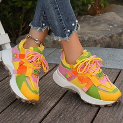 Women Sneakers Fashion New Colorful Lace Up Tennis Sneakers Women Leisure Versatile Platform Shoes for Women Zapatos De Mujer