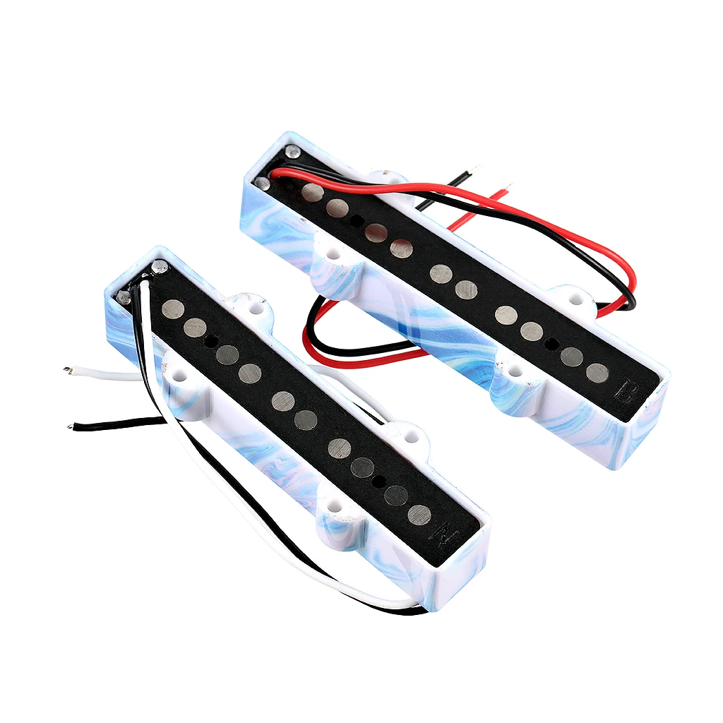 

Alnico 5/пластиковый 5-струнный набор звукоснимателей для электрической бас-гитары для деталей JB Jazz Bass Sky Blue