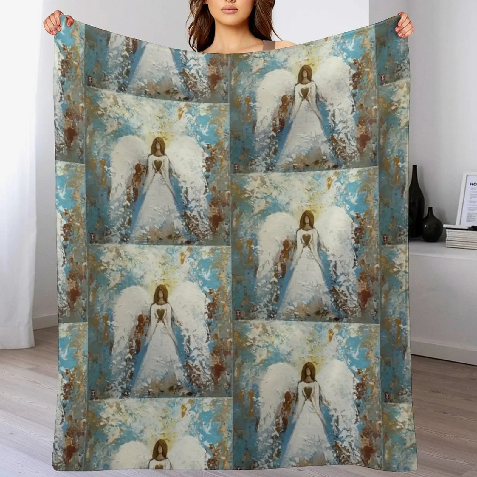 

Healing Angel Throw Blanket christmas decoration Bed linens Shaggy Blankets Sofas Of Decoration Blankets