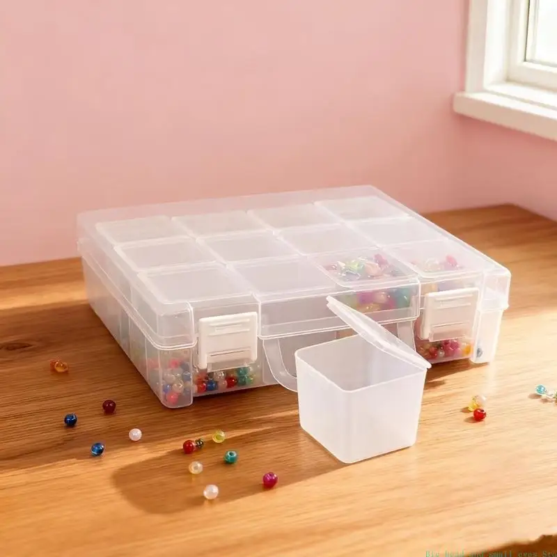 581C Multifunctional Plastic Bead Sorting Box With 12 Detachable Sections Plastic Craft Container For Bead Classification