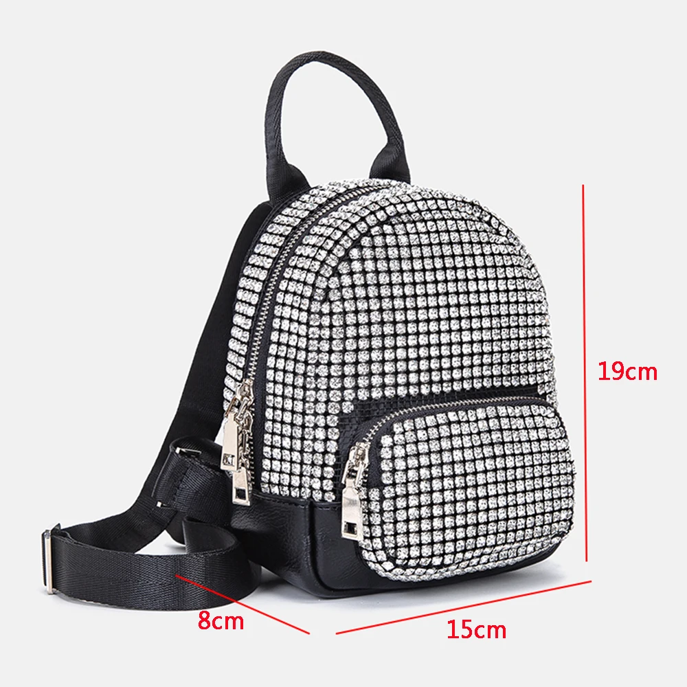 Women\'s Fashion Bags 2022 Luxury Artificial Diamond Purse Crystal Mini Crossbody Handbags Small Shoulder Backpacks Female Tote