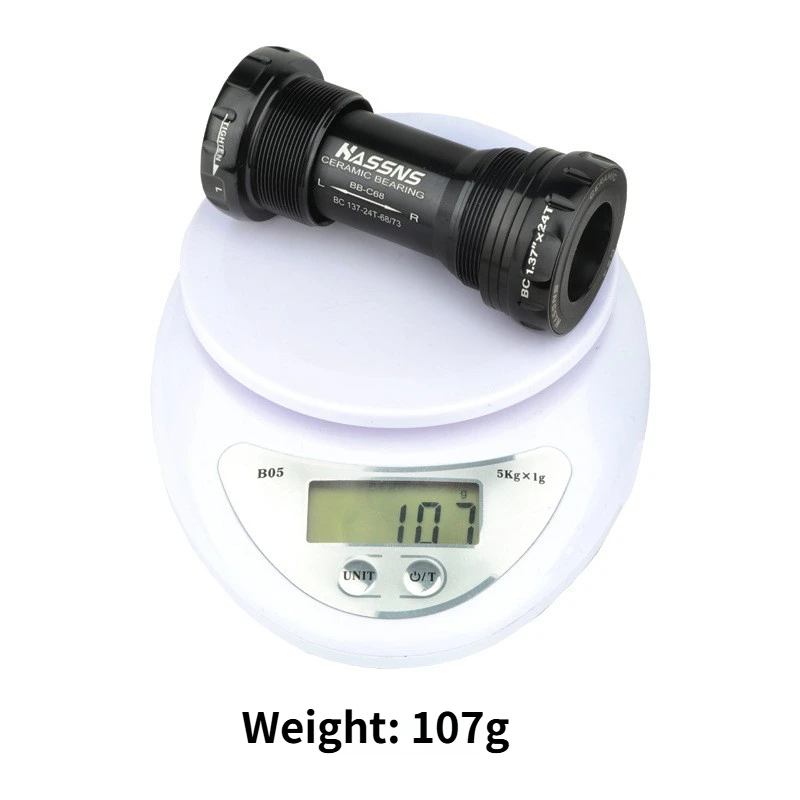 HASSNS Keramik-Innenlager, Gewinde 24 mm, 68/73 mm, versiegelte Keramiklager, Innenlager für Shimano Sram Prowheel Fahrradkurbel – Detail 6